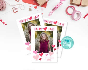 Valentine's Day Photo Card Printable, Instant Download Classroom Photo Valentine, Valentine Card for Kids, Edit with Corjl