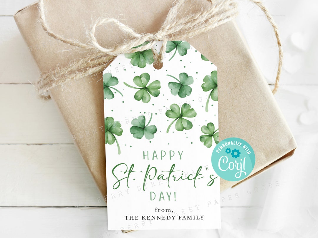 Printable Happy St. Patrick's Day Gift Tag Instant Download St. Patrick ...