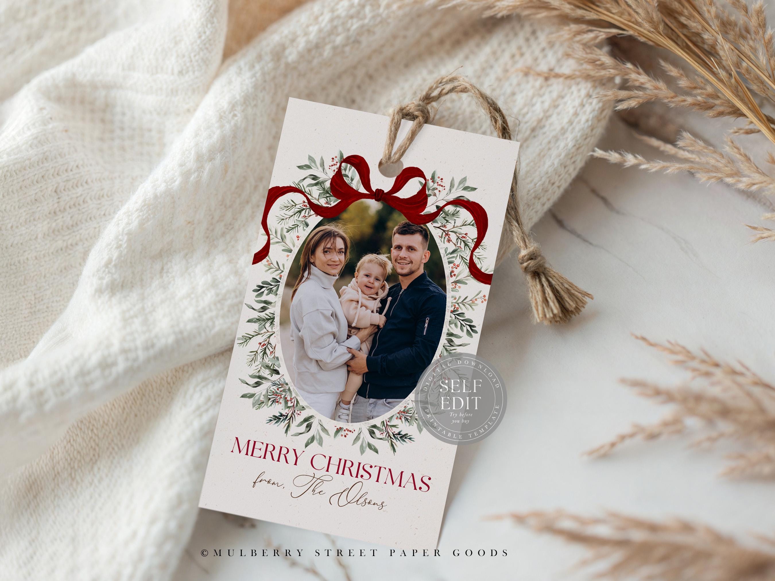 Editable Christmas Photo Gift Tag Printable Digital Download ...