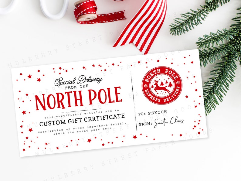 Printable Special Delivery From the North Pole Custom - Etsy