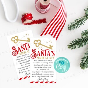 Printable Santa's Magical Golden Key Tag, Editable Santa's Magic Key ...