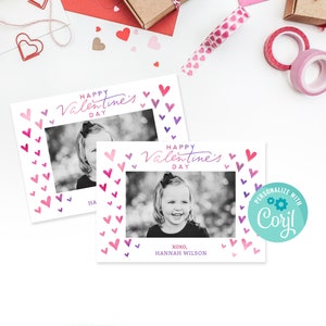 Afdrukbare foto Valentijnsdag klaskaart, Instant Download Valentine afdrukbare foto, hartlijst valentijnskaart foto, Corjl