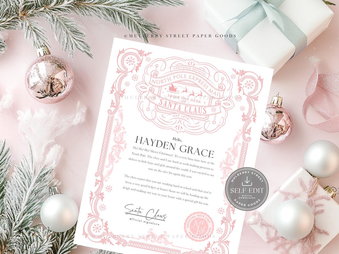 Editable Letter From Santa Printable Digital Download Canva Template ...