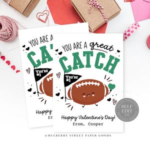 Fußball Valentinstag Karte Canva Vorlage Great Catch Klassenzimmer Valentinstag Karte Druckbare Sport Valentinstag Karte Junge Valentine Corjl