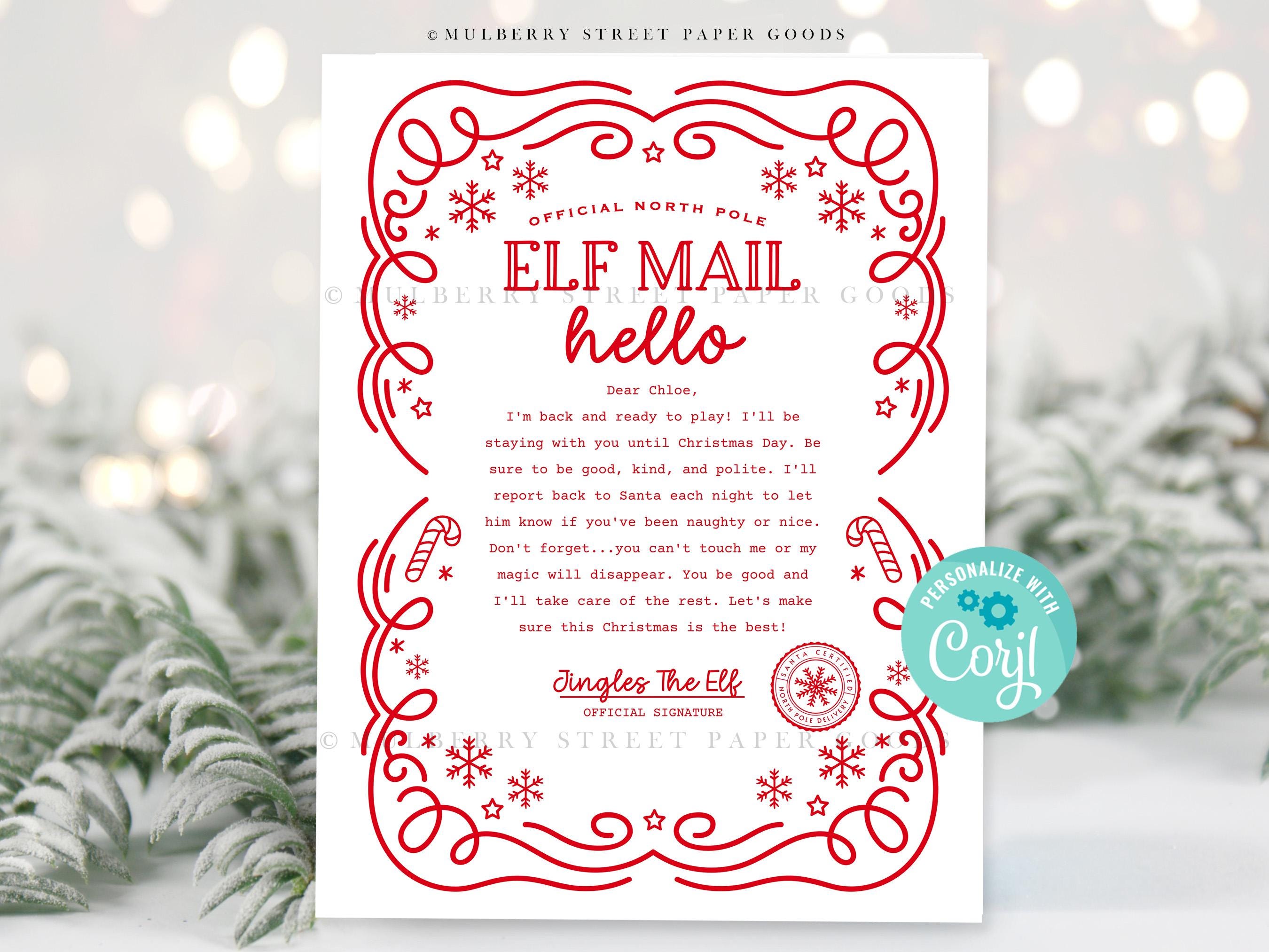 Editable Elf Hello Letter Printable Personalized Christmas Elf Arrival ...