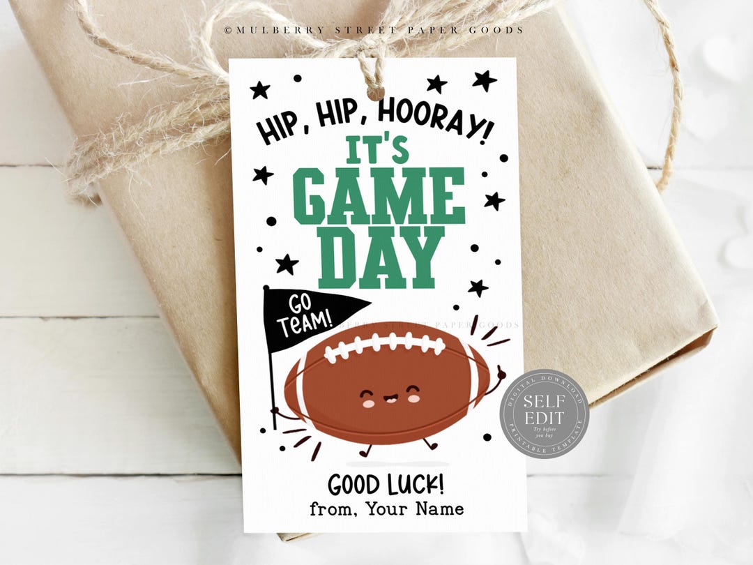 Editable Football Game Day Gift Tag Canva Template Digital Download ...