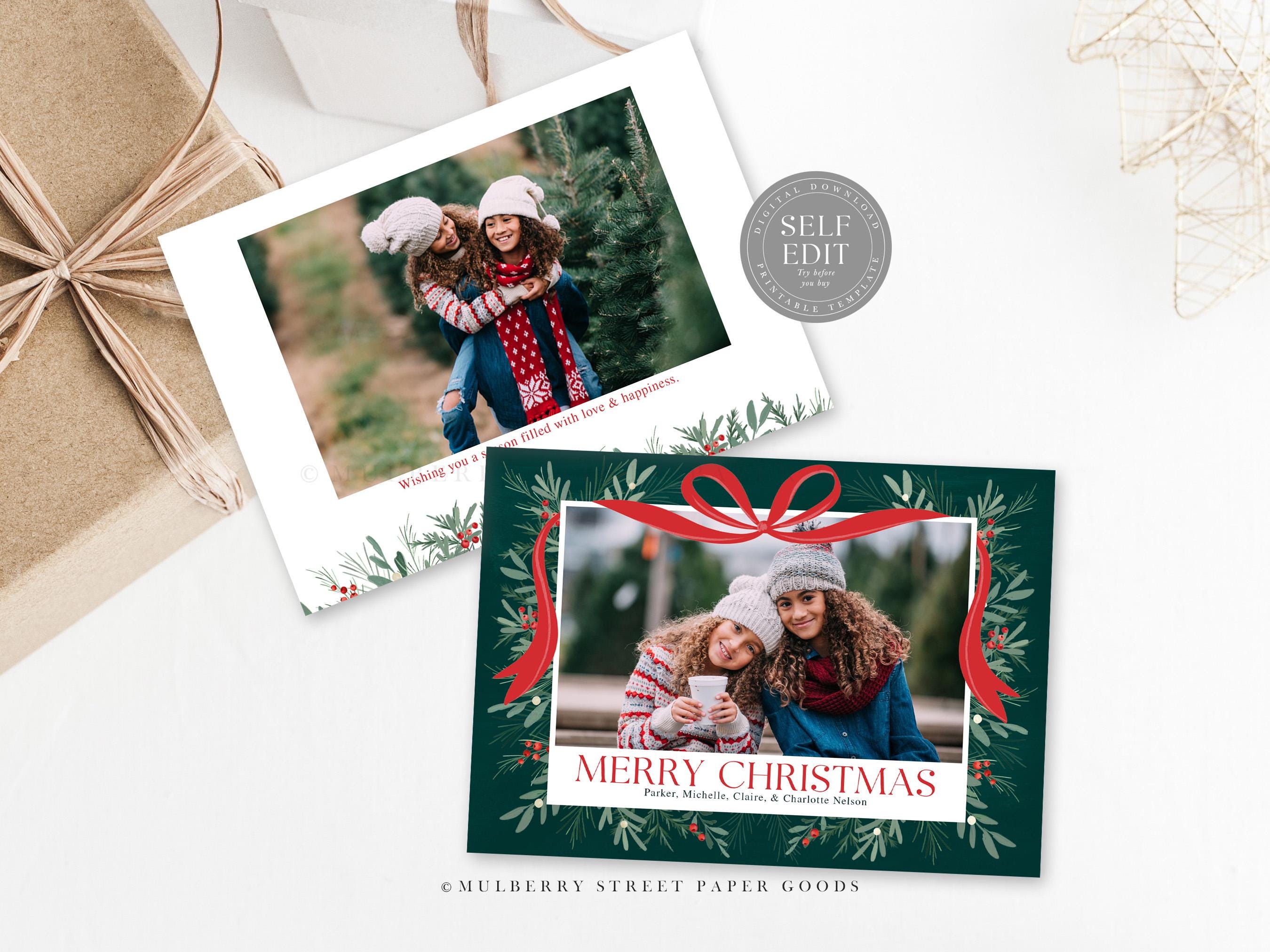 Editable Christmas Photo Card Digital Download Christmas Card Canva ...
