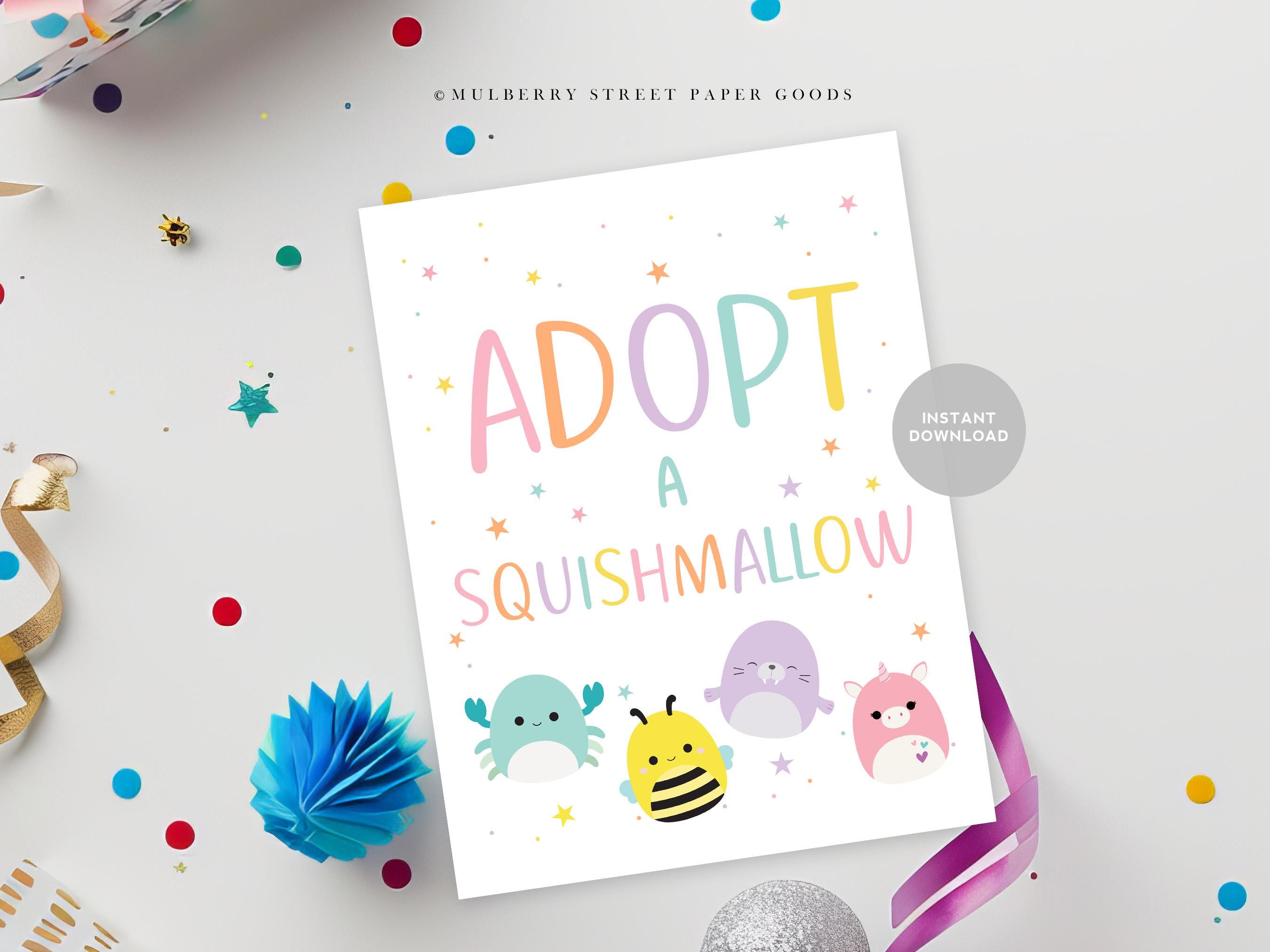 Instant Download Adopt A Squish Table Sign Printable Plush Toy Editable ...