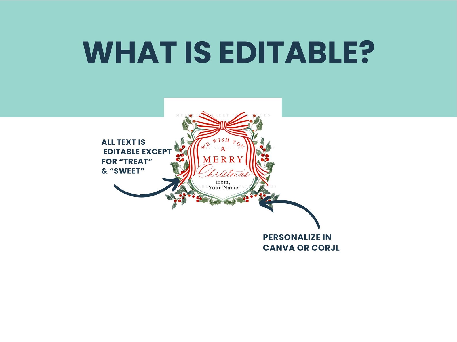 Editable Christmas Gift Tag Printable Digital Download Watercolor ...