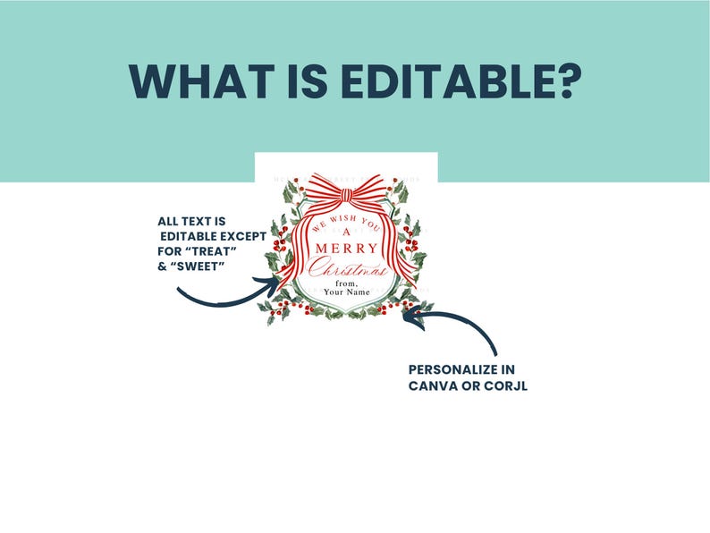 Editable Christmas Gift Tag Printable Digital Download Watercolor ...