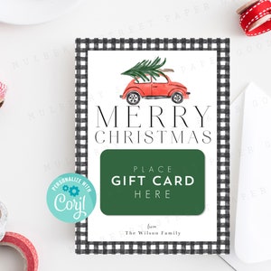 Druckbare frohe Weihnachten Geschenk Kartenhalter, Lehrer, Kunde, Personal, Gastgeberin, Nachbarin Geschenkidee, personalisieren mit Corjl