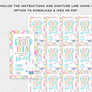 Just a Little Treat For Someone Sweet Easter Tag Printable, Instant Download Easter Treat Bag Tag, Personalize with Corjl, Easter Basket Tag image 2