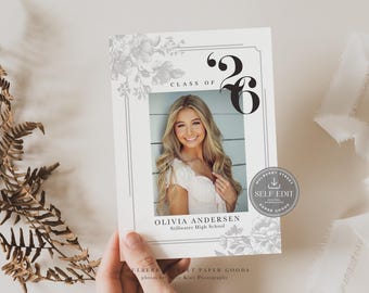 Class of 2026 Graduation Announcement Canva Template Editable Grad Party Invitation Printable Digital Download