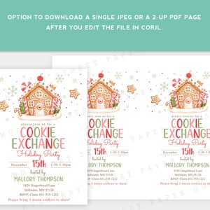 Cookie Exchange Holiday Party Invitation Template, Printable Cute ...