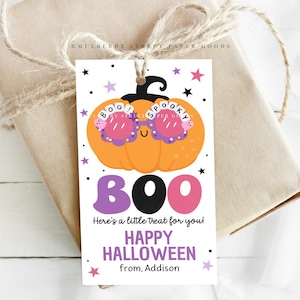 Editierbarer Halloween Geschenkanhänger Printable Boo Hier ist eine kleine Belohnung für Dich Halloween Party Gunst Tag Halloween Treat Tag Instant Download 2x3.5