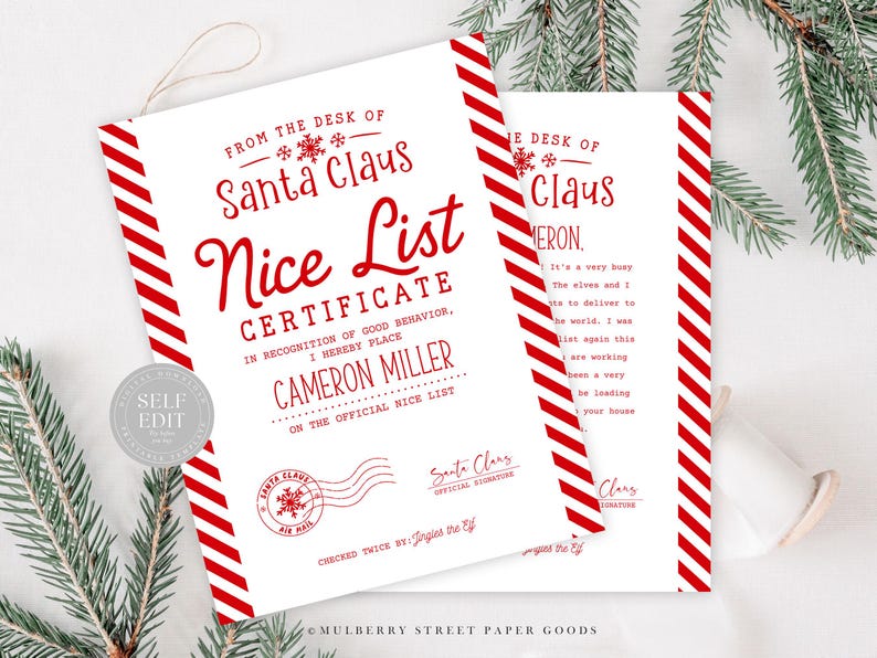 Editable Letter From Santa Canva Template Christmas Printable ...