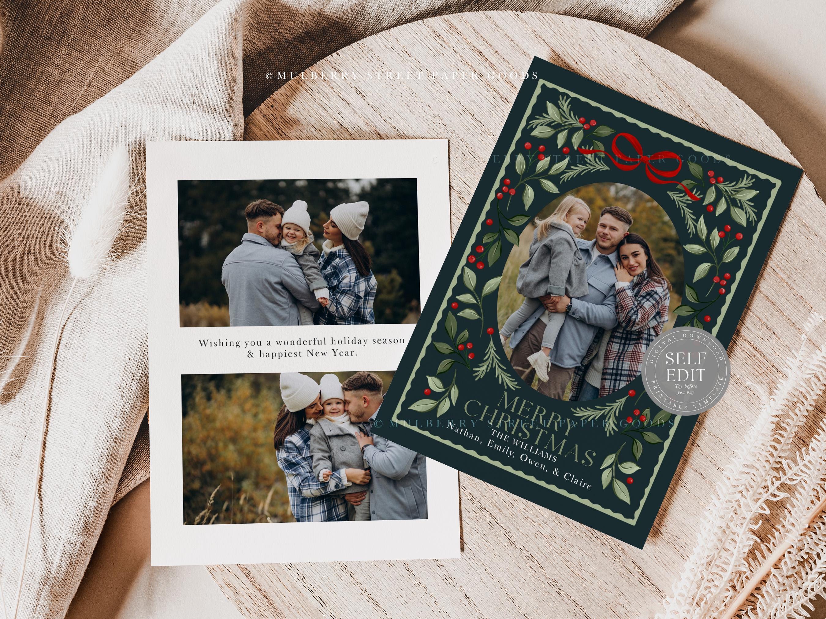 Editable Christmas Card Printable Digital Download Watercolor Custom ...