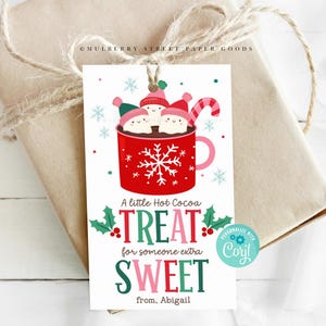 Editable Hot Cocoa Gift Tag Printable A Little Treat for Someone Sweet ...