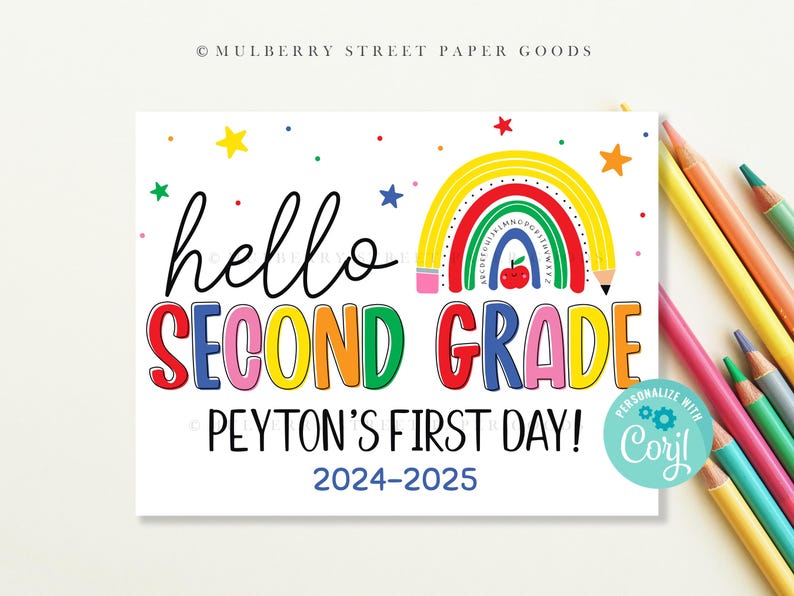 Instant Download First Day of Second Grade Sign Printable 1st Day of ...