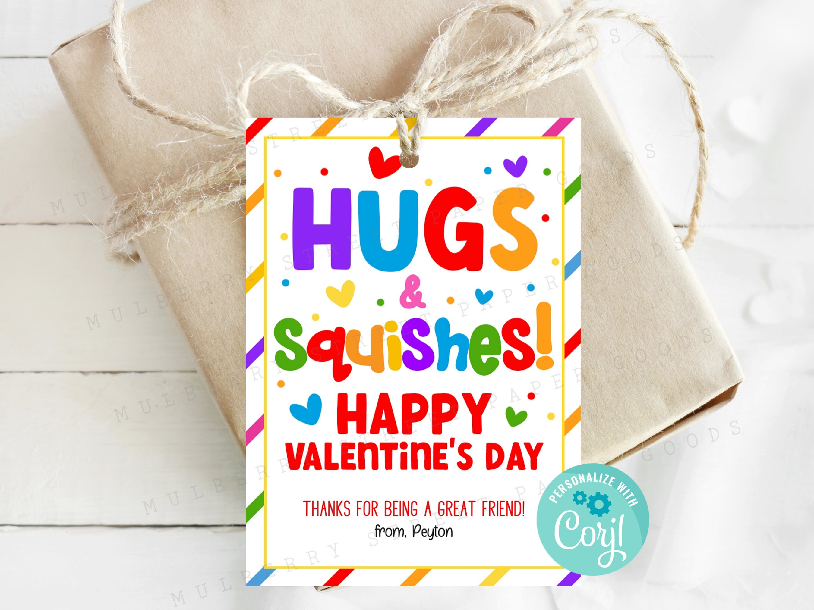 Squishies câlins et squishes imprimables pour la Saint-Valentin, étiquette cadeau pour la Saint-Valentin, bricolage avec Corjl, téléchargement immédia