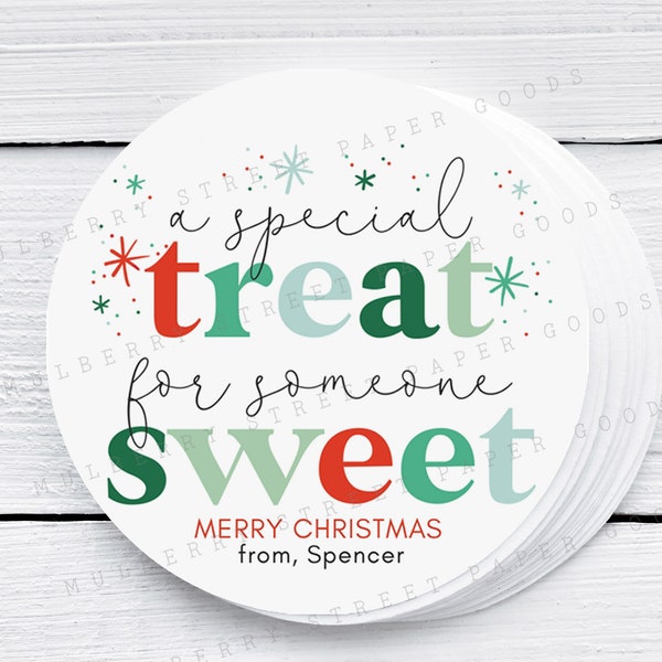 A Special Treat for Someone Sweet Christmas Gift Tag or Label, Printable Christmas Sweet Treat Gift Tag, Holiday Xmas Tag, Edit with Corjl