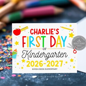 Plantilla de Canva para cartel personalizado del primer día de clases, editable e imprimible (tamaño carta, descarga digital de Corjl) imagen 7