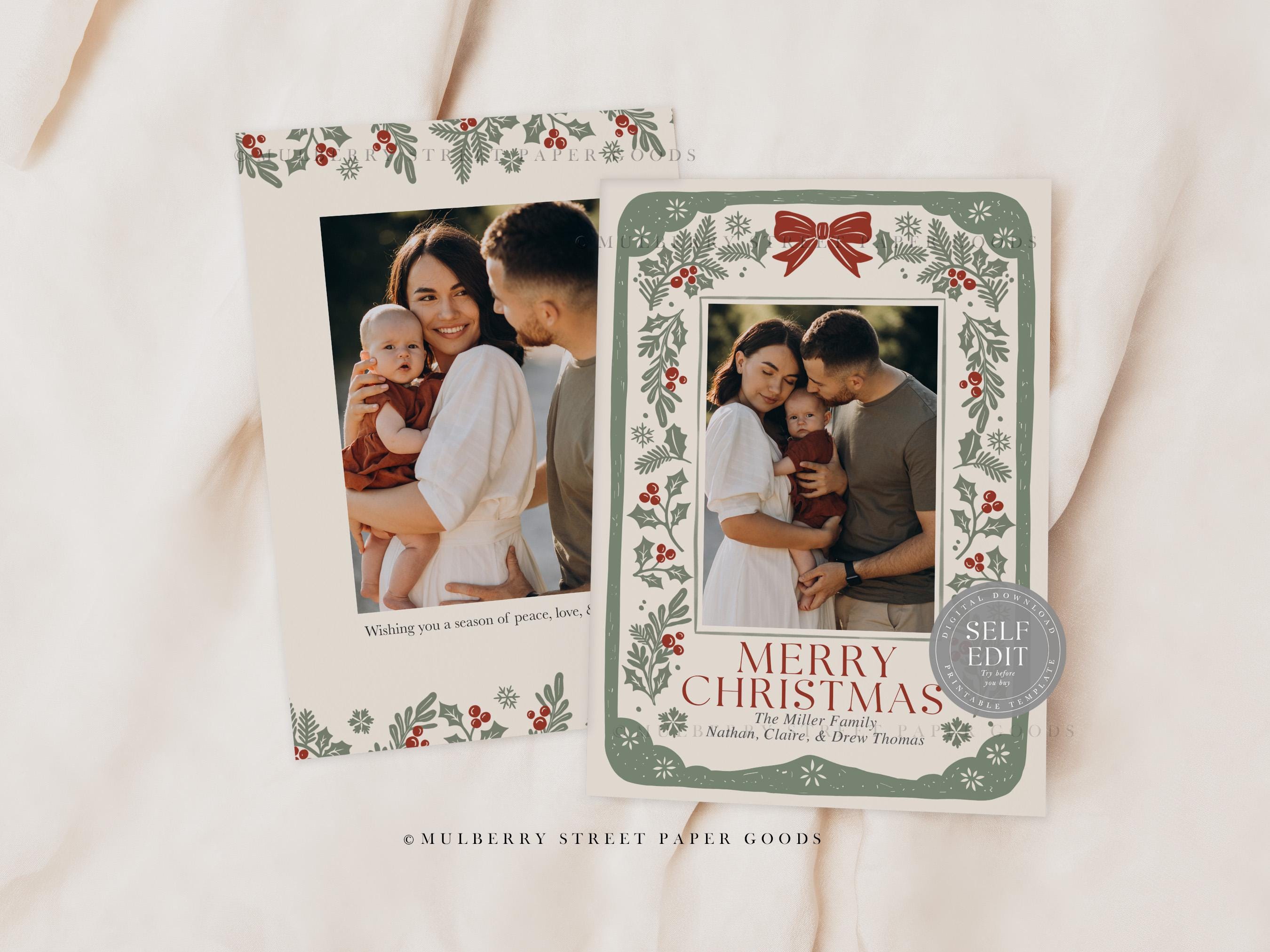 Editable Christmas Card Printable Digital Download Canva Template ...