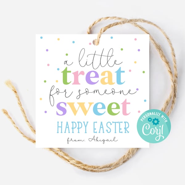 Printable Treat For Someone Sweet Easter Gift Tag Easter Treat Tag Printable Instant Download Personalize with Corjl Easter Basket Tag