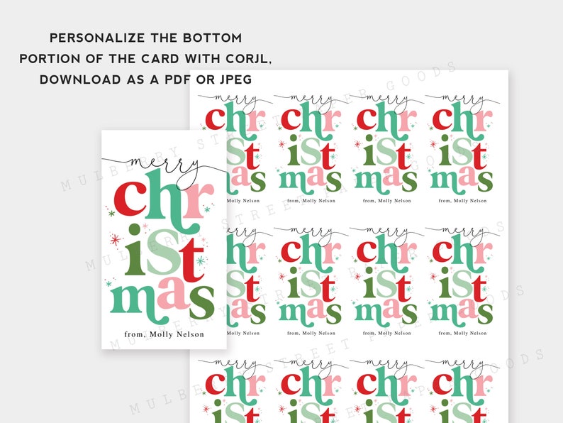 Printable Merry Christmas Gift Tag Holiday Party Hostess Gift - Etsy