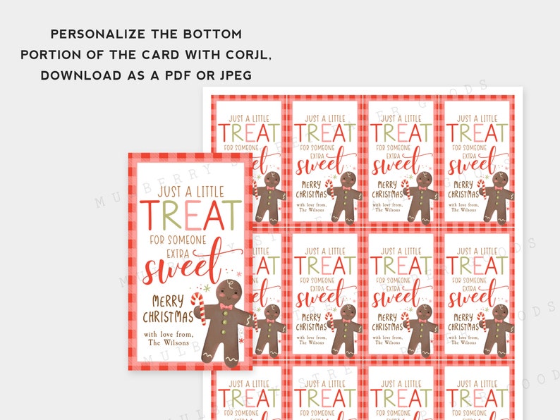 Printable Treat for Someone Extra Sweet Christmas Tag, Merry Christmas ...