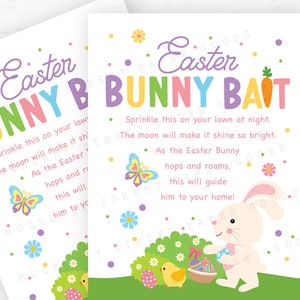 Printable Easter Bunny Bait Kids Activity Favor Tag, Instant Download ...