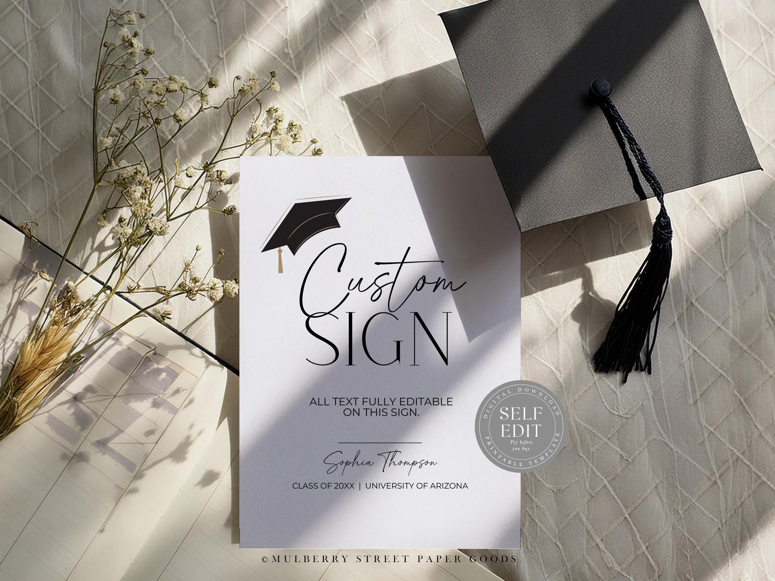 Graduation Sign In Small Editable Graduation Party Sign Instant Download Custom Graduation Sign ...