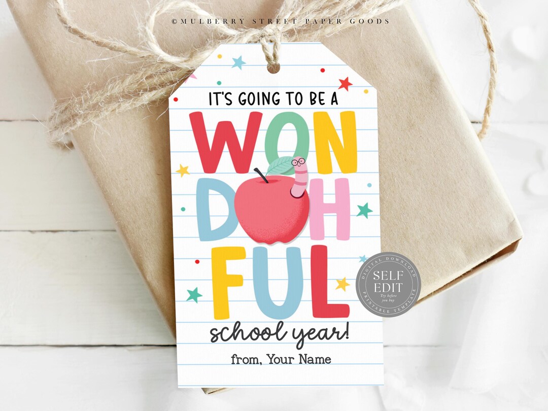 Back to School Gift Tag Printable First Day of School Class Gift for ...