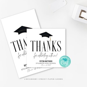 Graduation Party Thank You Gift Tags Printable Class of 2024 Graduation Party Decor Tags Instant Download Personalized Graduation Tags Corjl