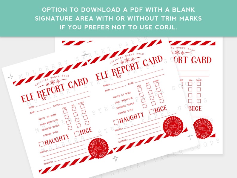 Printable Elf Report Card Personalized Letter From Your Elf - Etsy