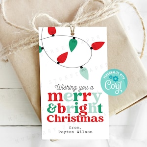 Afdrukbaar ik wens je een vrolijk kerstfeest Cadeaukaartje Afdrukbare alle tekst bewerkbare kersttraktatietag Direct downloaden Bewerken met Corjl
