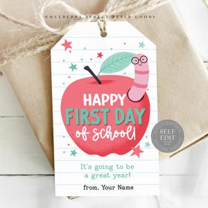 Printable Back To School Tag Digital Download Canva Template First Day Of School Teacher Gifts Editable Classroom Welcome Student Gifts