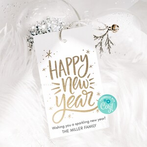 Printable Happy New Year Gift Tag, Instant Download New Year Favor Tag, Personalized New Year Tag, Edit with Corjl image 10