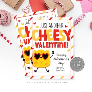 Cheesy Valentine Card Printable Käse Valentinstag Karte Canva Template String Käse Cracker Valentinstag Sofort Download Corjl