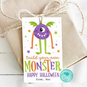 Halloween Bauen Sie Ihr eigenes Monster Geschenk Anhänger Halloween Party Favors Tag Halloween Niedliche Monster Halloween Geschenk für Freund Sofort Download