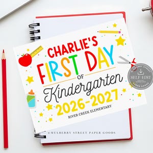 Plantilla de Canva para cartel personalizado del primer día de clases, editable e imprimible (tamaño carta, descarga digital de Corjl) imagen 6