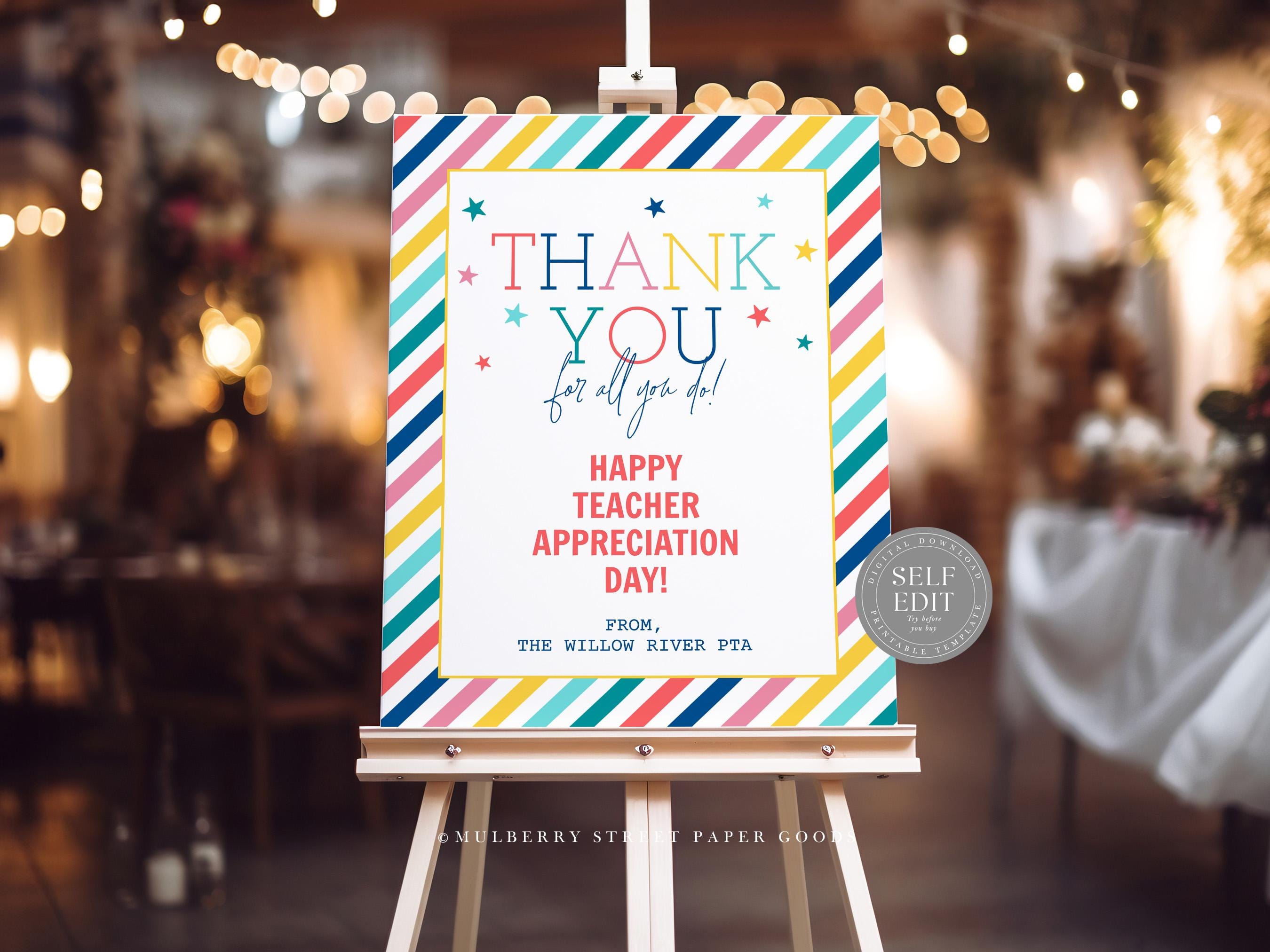 You Do Sign Printable Teacher Appreciation Week Poster Canva Template Staff ...