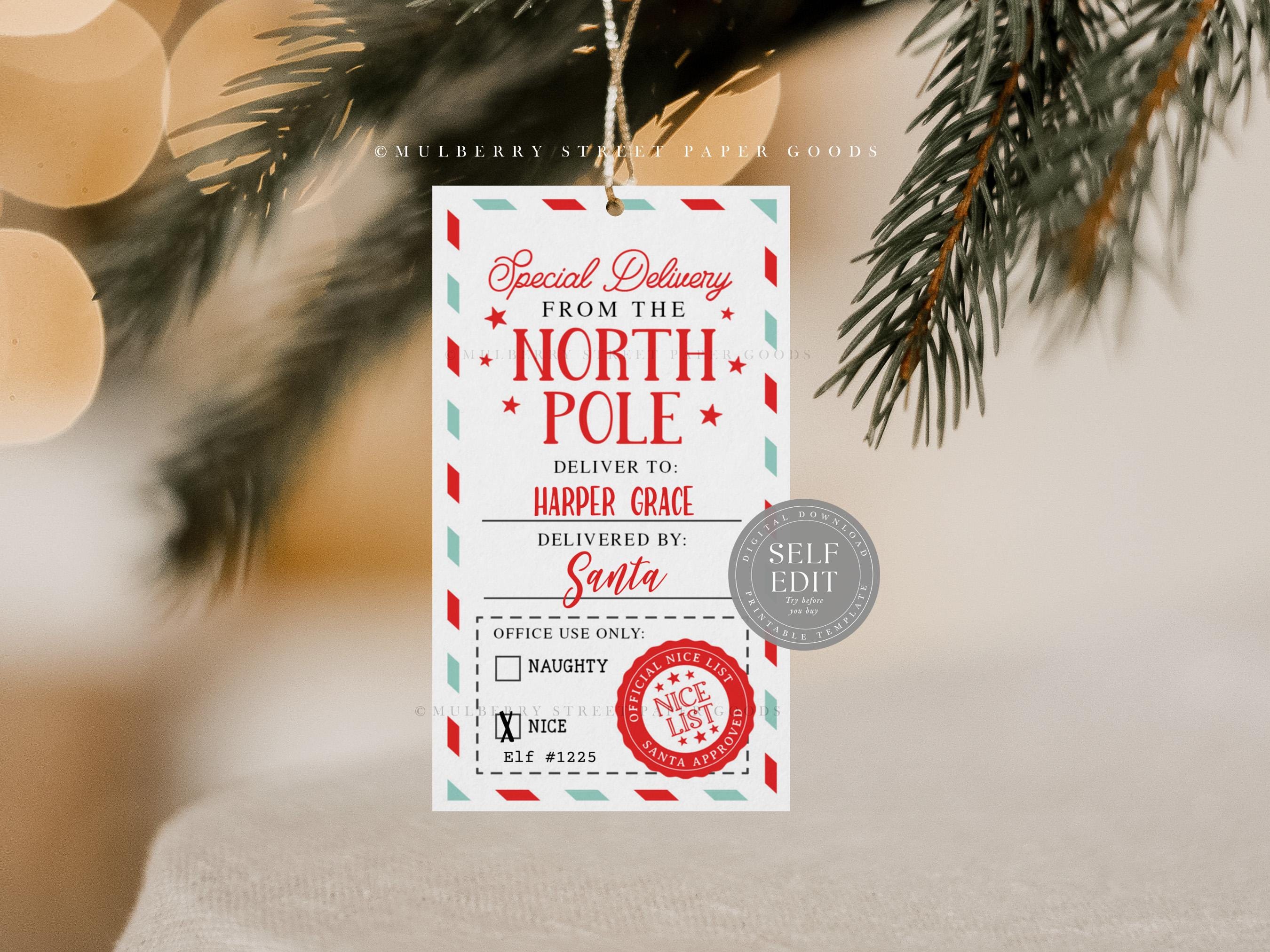Editable Santa Gift Tag Printable Digital Download Christmas Santa ...