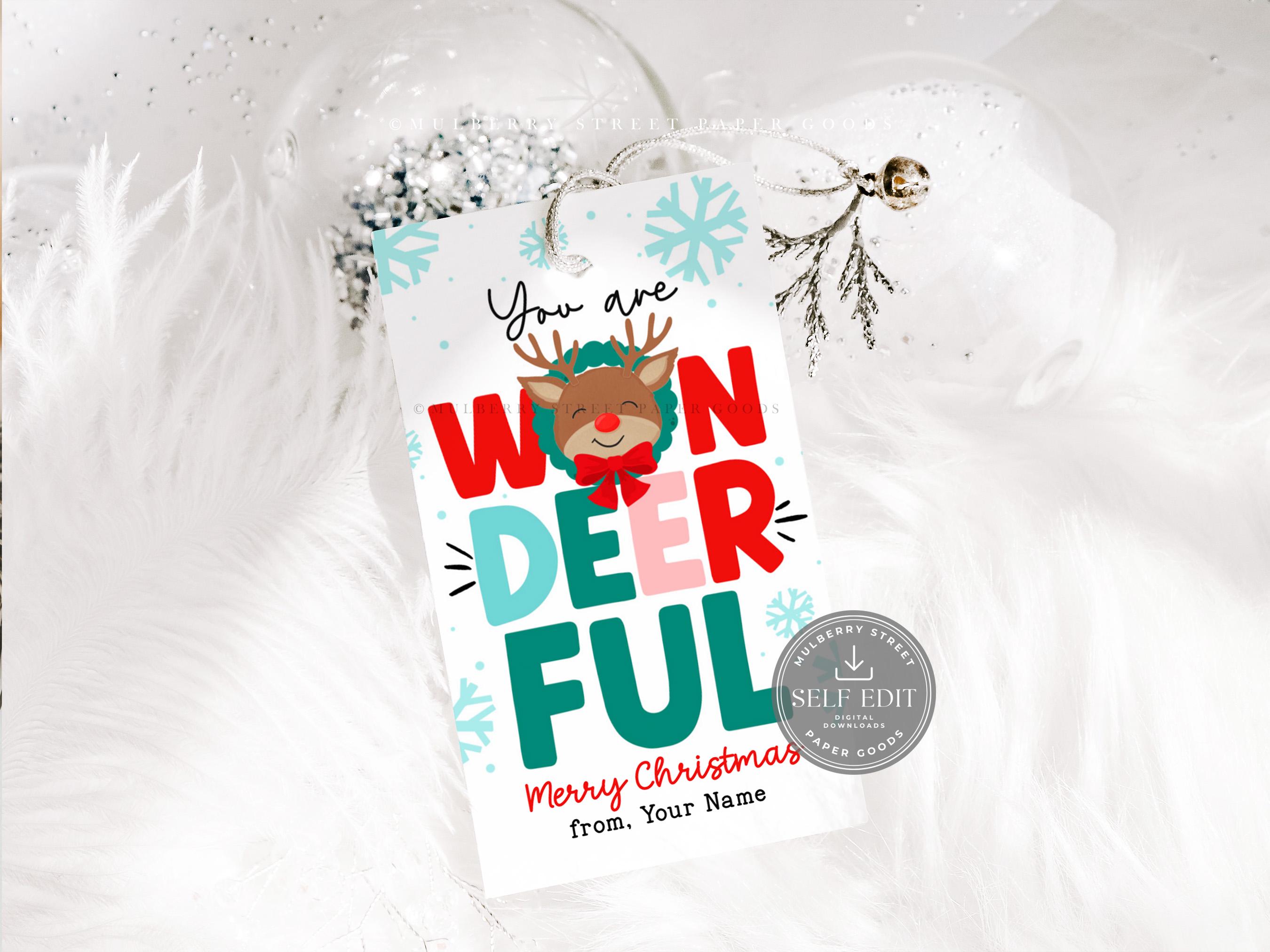 Christmas Gift Tag Printable Digital Download Canva Template Teacher ...