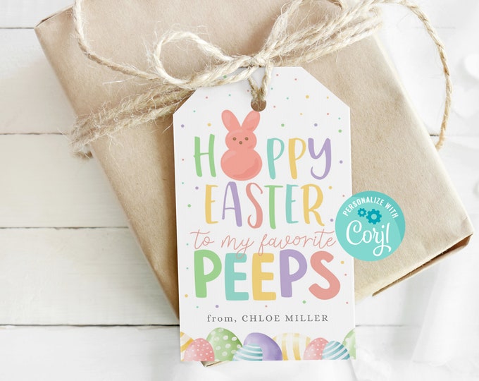 Printable Hoppy Easter to My Favorite Peeps Gift Tag Instant - Etsy