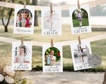 Graduation Party Photo Decoration Canva Template Printable, Editable Grad Party Picture Display Digital Download