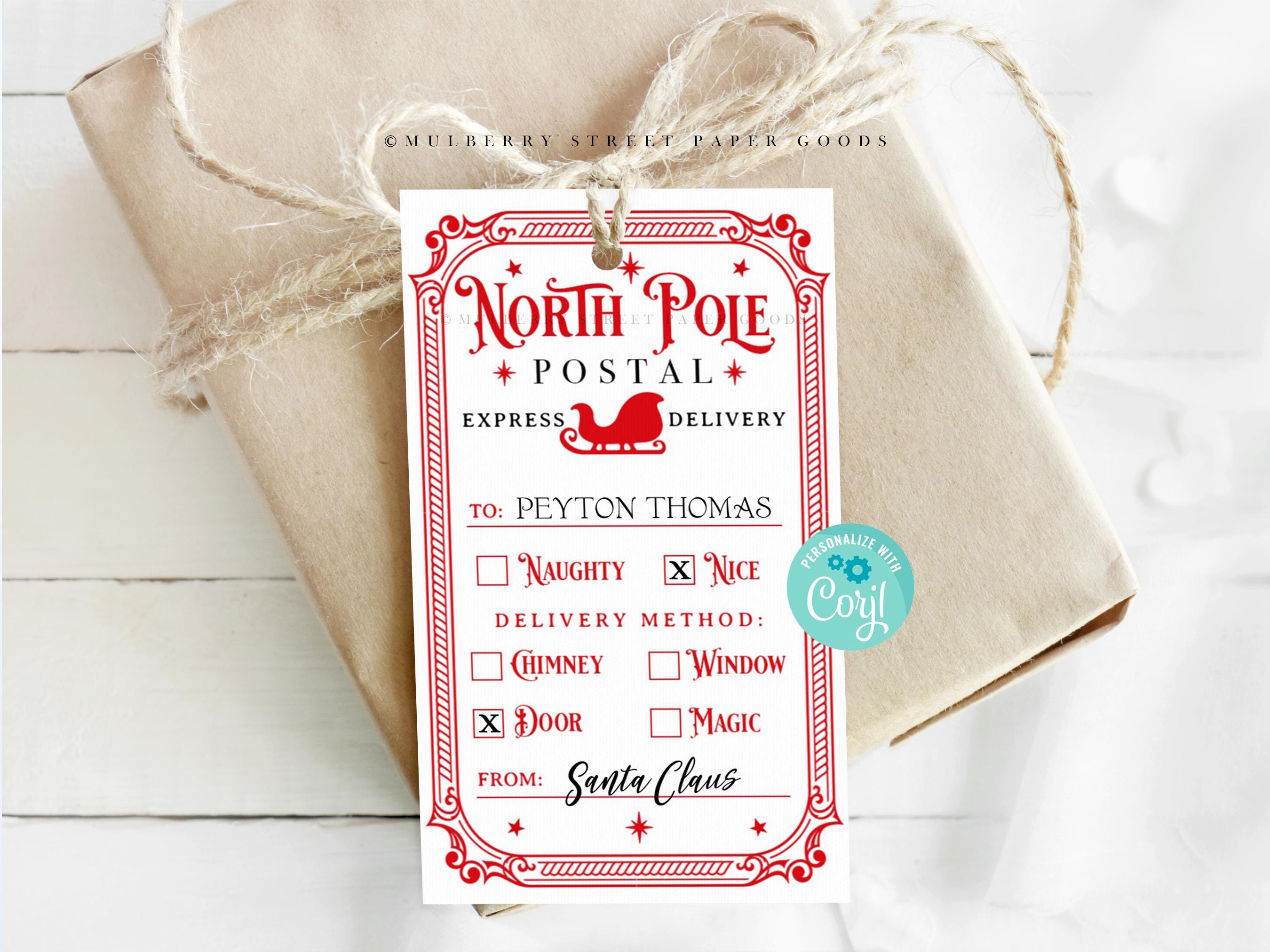 Personalized Santa Claus Gift Tag Printable Instant Download Gift From ...
