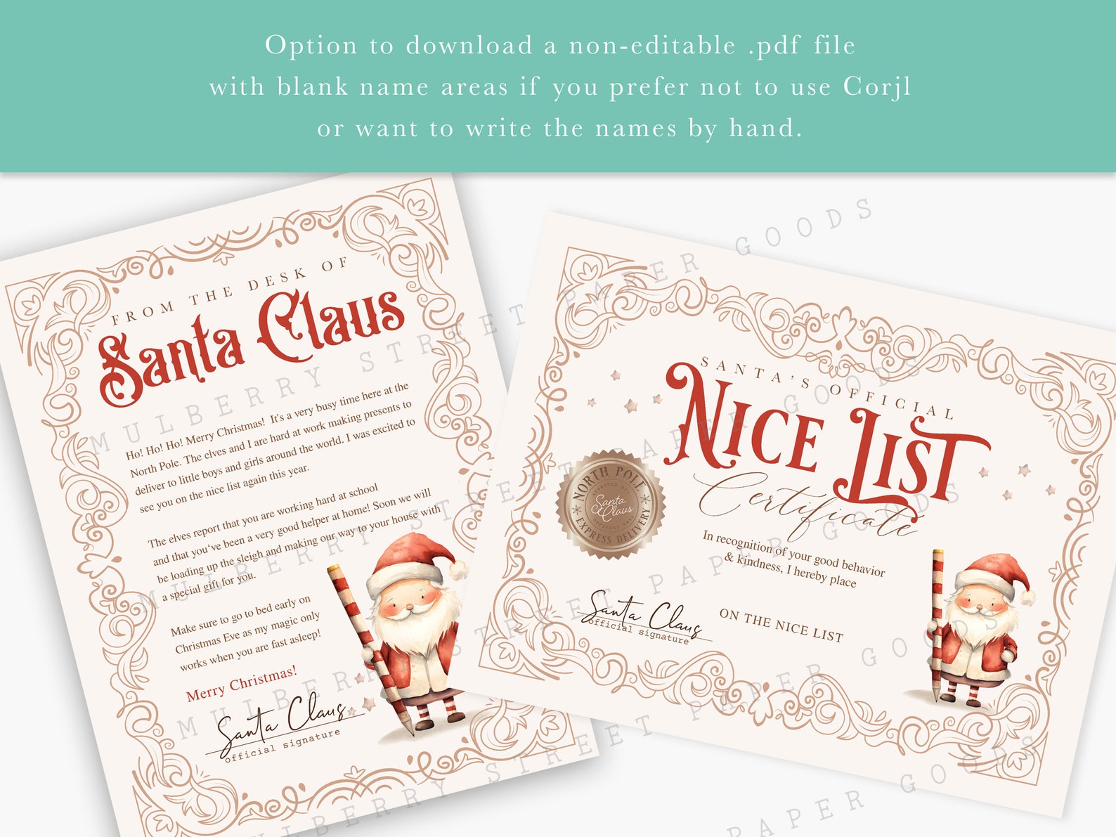 Editable Letter From Santa Canva Template Personalized Santa Nice List ...