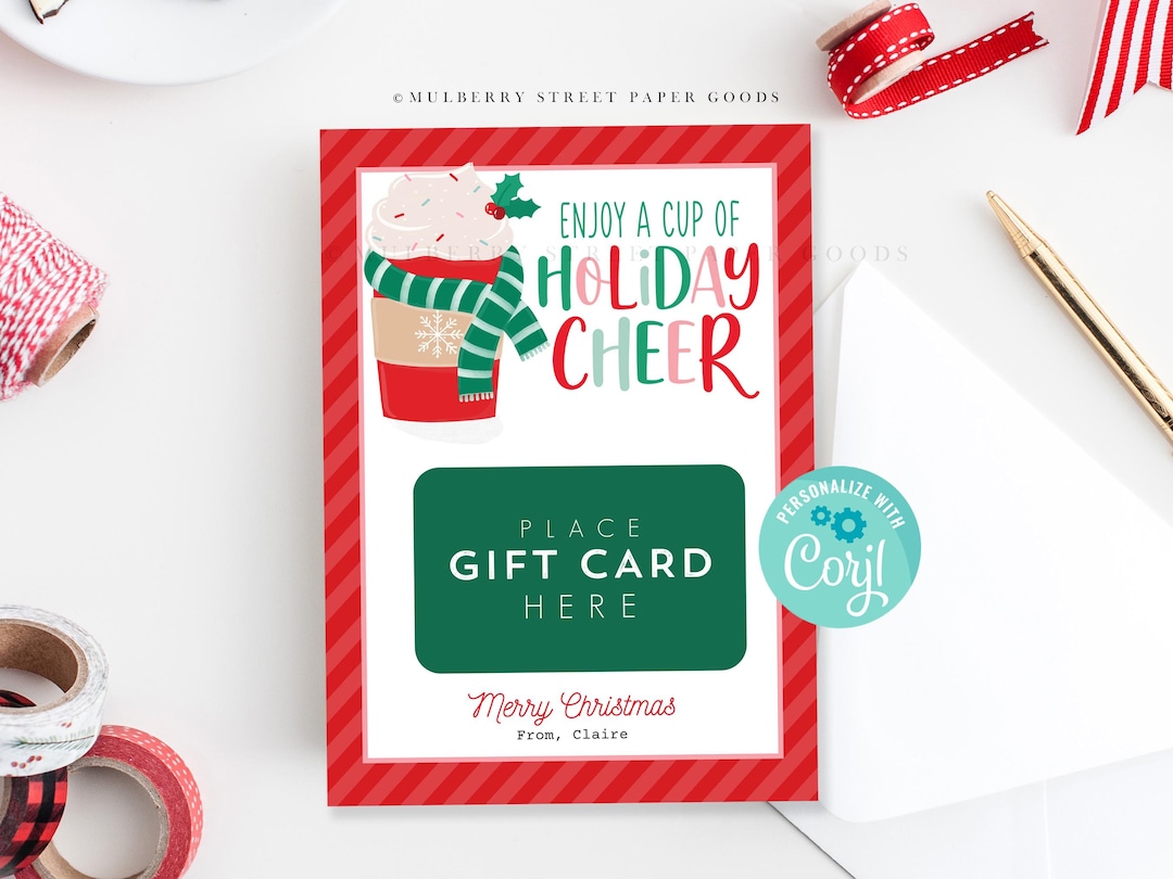 Christmas Coffee Gift Card Holder Printable Instant Download Enjoy a ...