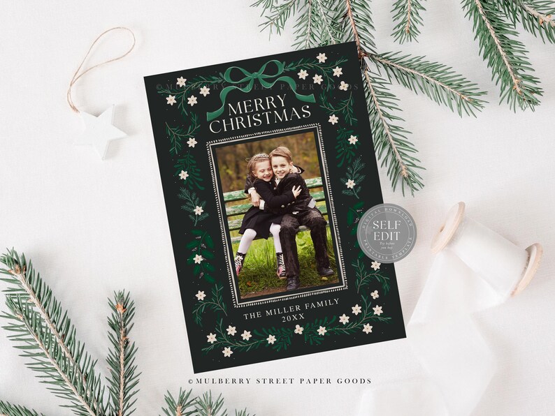 Editable Christmas Card Printable Digital Download Personalized ...
